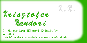 krisztofer nandori business card